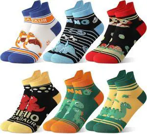 6 Pairs Kids Boys Ankle Socks No Show Funny Cartoon | Novelty Cotton Socks Low Cut Cute 6 Pairs Kids Boys Ankle Socks No Show Funny Cartoon | Novelty Cotton Socks Low Cut Cute