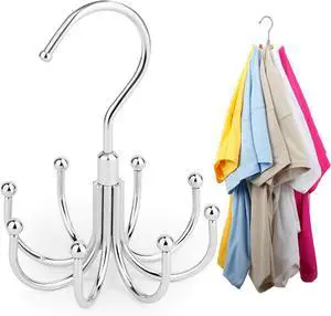 ZEDODIER Space Saving Hangers for Clothes,Rotatable Sturdy Shirt Hangers with 8 Hooks, Non Slip Multiple Shirt Organizer for T-Shirts Sweatshirts Hoodies, Silver ZEDODIER Space Saving Hangers for Clothes,Rotatable Sturdy Shirt Hangers with 8 Hooks, Non Slip Multiple Shirt Organizer for T-Shirts Sweatshirts Hoodies, Silver