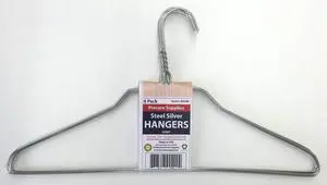 ProCare 6PACK Strong Silver Color Galvanized Metal Wire Shirt Hangers 16 Inch 13 Gauge ProCare 6PACK Strong Silver Color Galvanized Metal Wire Shirt Hangers 16 Inch 13 Gauge