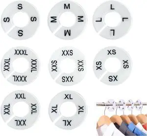 BRBASAP 8 Packs Round Size Rings for Clothing Racks Closet Dividers Tags and Markers for Retail Clothes Write-On Circle Sizing Separators for Rack Hangers Round Sizer for Rods and Organizers BRBASAP 8 Packs Round Size Rings for Clothing Racks Closet Dividers Tags and Markers for Retail Clothes Write-On Circle Sizing Separators for Rack Hangers Round Sizer for Rods and Organizers