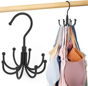 Tank Top Hanger, Rotating Bra Organizer for Closet, Holds 24 Bras, Black | Sturdy Metal Sports Bras Holder with 8 Hooks, Holds Up to 24 Garments, Hanging Space-Saving Closet Organizer and Storage Tank Top Hanger, Rotating Bra Organizer for Closet, Holds 24 Bras, Black | Sturdy Metal Sports Bras Holder with 8 Hooks, Holds Up to 24 Garments, Hanging Space-Saving Closet Organizer and Storage