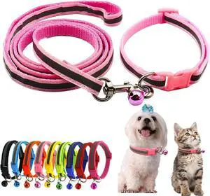 Pink XXS Puppy Dog Collar with Bell Leash Set, Reflective XS Cat Collars | Soft Nylon Adjustable Buckle for XXS XS Extra Small XSmall Tiny Female Girl Puppies Dogs Pets Cats Kitten Yorkie Chihuahua Pink XXS Puppy Dog Collar with Bell Leash Set, Reflective XS Cat Collars | Soft Nylon Adjustable Buckle for XXS XS Extra Small XSmall Tiny Female Girl Puppies Dogs Pets Cats Kitten Yorkie Chihuahua