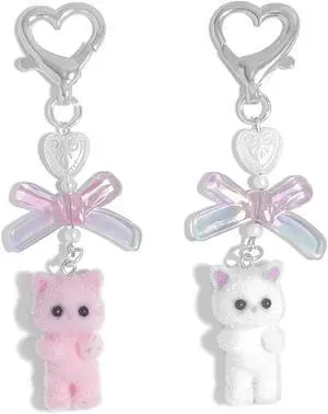 Cute Pink Keychain,Fuzzy Cat Keychain Aesthetic Y2K KeychainStylish KeychainsAccessories Cute Pink Keychain,Fuzzy Cat Keychain Aesthetic Y2K KeychainStylish KeychainsAccessories