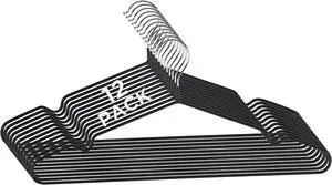 Simplify 12 Pack Metal Hangers | Dimensions: 15.75"x 7.28"x 0.16" | Space Saving | Durable | Closet Organization | Black Simplify 12 Pack Metal Hangers | Dimensions: 15.75"x 7.28"x 0.16" | Space Saving | Durable | Closet Organization | Black