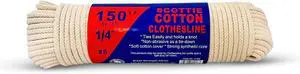 #8 1/4" x 150 ft Scottie Cotton Clothesline, White #8 1/4" x 150 ft Scottie Cotton Clothesline, White