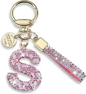 JINGUAZI Bling Initial Letter Keychain Bag Charms for Women | Sparkly cute lanyard accessories for handbags, purses, backpacks, car key small gifts for women JINGUAZI Bling Initial Letter Keychain Bag Charms for Women | Sparkly cute lanyard accessories for handbags, purses, backpacks, car key small gifts for women