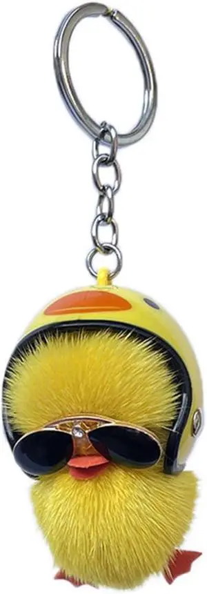 Duck Keychain with Glasses, Sunglasses Little Yellow Duck Keychain Decorative Keychains for Men and Women Duck Keychain with Glasses, Sunglasses Little Yellow Duck Keychain Decorative Keychains for Men and Women