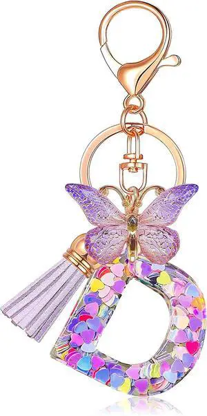 JINGUAZI Butterfly Initial Letter Keychain Bag Charms for Women | Cute pendant accessories for purses, handbags, backpacks, car keys, small gift for her young women, mothers, teachers JINGUAZI Butterfly Initial Letter Keychain Bag Charms for Women | Cute pendant accessories for purses, handbags, backpacks, car keys, small gift for her young women, mothers, teachers