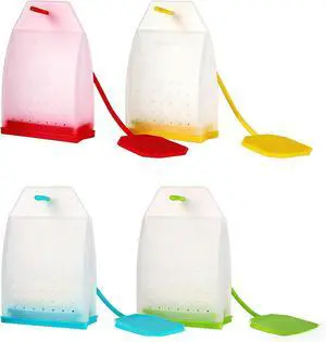 4 Pack Reusable Silicone Tea Bags Loose Leaf Tea Infuser Strainer Set Premium Tea Filter with Long Rope for Tea Cups Mugs and Teapots (Colors Random) 4 Pack Reusable Silicone Tea Bags Loose Leaf Tea Infuser Strainer Set Premium Tea Filter with Long Rope for Tea Cups Mugs and Teapots (Colors Random)
