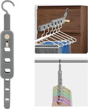 Coopache Folding Clothes Drying Rack Portable for Travel 1PC | Space Saving Hangers Plastic for Closet (Grey 1 Pack) Coopache Folding Clothes Drying Rack Portable for Travel 1PC | Space Saving Hangers Plastic for Closet (Grey 1 Pack)