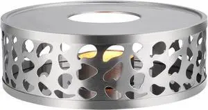 Simtive Teapot Warmer, Brushed Stainless Steel Tea Warmer with Tealight Holder, Silver Simtive Teapot Warmer, Brushed Stainless Steel Tea Warmer with Tealight Holder, Silver