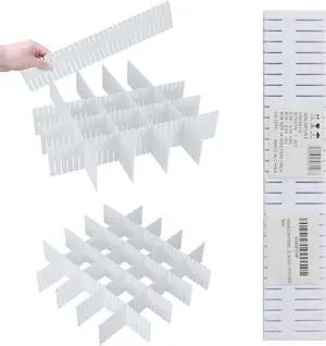 ALBAD Plastic Drawer Dividers Adjustable Drawer Organizer Dividers Separator for Tidying Clutter/Cutlery/Underwear/Socks/Clothes/Dresses/Boxes/Bins in Kitchen Bathroom Bedroom Office (8) ALBAD Plastic Drawer Dividers Adjustable Drawer Organizer Dividers Separator for Tidying Clutter/Cutlery/Underwear/Socks/Clothes/Dresses/Boxes/Bins in Kitchen Bathroom Bedroom Office (8)