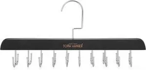 TOPIA HANGER Bra Hanger for Closet, Tank Top Hangers Space Saving Black | 20 Foldable Hooks, 360°Rotating Hooks, Easy to Install, Durable Solid Wood, Space Saving Storage for Bras, Tank Tops, Belts TOPIA HANGER Bra Hanger for Closet, Tank Top Hangers Space Saving Black | 20 Foldable Hooks, 360°Rotating Hooks, Easy to Install, Durable Solid Wood, Space Saving Storage for Bras, Tank Tops, Belts