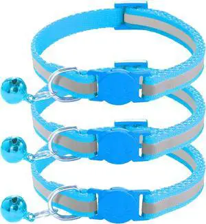 3 Pack Reflective and Breakaway Cat Collars with BellsAdjustable Kitten Collars from 7.5 to 12.5 Inches, Ideal of Kitten Collar, Suitable for Girls and Boys (Sky Blue) 3 Pack Reflective and Breakaway Cat Collars with BellsAdjustable Kitten Collars from 7.5 to 12.5 Inches, Ideal of Kitten Collar, Suitable for Girls and Boys (Sky Blue)