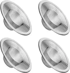 4pcs Heavy Duty Stainless Steel Kitchen Sink Strainer, 2.75" Top / 1" Mesh Metal Sink Strainer,Perfect for Kitchen Sink/Bathroom Bathtub Wash basin Floor drain balcony Drain Hole, Utility 4pcs Heavy Duty Stainless Steel Kitchen Sink Strainer, 2.75" Top / 1" Mesh Metal Sink Strainer,Perfect for Kitchen Sink/Bathroom Bathtub Wash basin Floor drain balcony Drain Hole, Utility