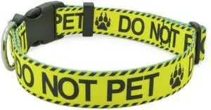 Dog Collar for DO NOT PET, Sturdy Durable with Buckle, Yellow Dog Collars for Small Medium Large Dogs, Premium Adjustable Polyester Pet Collar Dog Collar for DO NOT PET, Sturdy Durable with Buckle, Yellow Dog Collars for Small Medium Large Dogs, Premium Adjustable Polyester Pet Collar