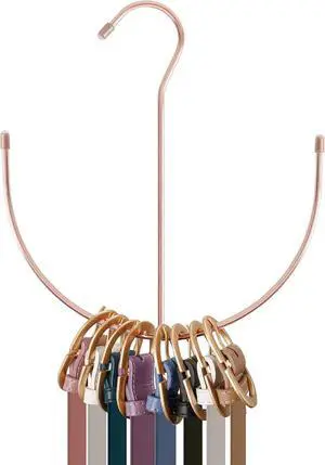 ZEDODIER Belt Hanger for Closet, Belt Organizer, Multiple Belts Storage | Smile Shape Metal Belt Rack, Hanging Belt Holder for Closet Organizers and Storage, Space Saving, No Installation, Rose Gold ZEDODIER Belt Hanger for Closet, Belt Organizer, Multiple Belts Storage | Smile Shape Metal Belt Rack, Hanging Belt Holder for Closet Organizers and Storage, Space Saving, No Installation, Rose Gold