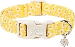 Yellow Daisy Dog Collar Cute Summer Dog Collars for Small Dogs - Lightweight Adjustable Girly Floral Female Dogs Everyday Collar with Safety Buckle S Yellow Daisy Dog Collar Cute Summer Dog Collars for Small Dogs - Lightweight Adjustable Girly Floral Female Dogs Everyday Collar with Safety Buckle S