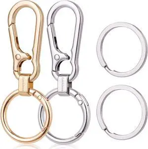 LUCKINEE Metal Keychains Key Ring Key Chain Carabiner for Men and Women | 2Pack Keychains with 2Pcs Hooks, 2Pcs Keychains and 2Pcs Spring O Rings, Great for Linking on Purse or Belt Loops LUCKINEE Metal Keychains Key Ring Key Chain Carabiner for Men and Women | 2Pack Keychains with 2Pcs Hooks, 2Pcs Keychains and 2Pcs Spring O Rings, Great for Linking on Purse or Belt Loops