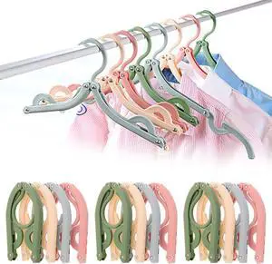 Travel Folding Hanger Household Multifunctional Portable Hanger (Blue Pink Green Beige) Travel Folding Hanger Household Multifunctional Portable Hanger (Blue Pink Green Beige)
