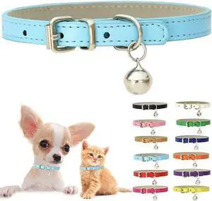 Blue XXS Dog Collar with Bell, XS Small Puppy Kitten Cat Collars XX-Small | Soft Pu Leather Adjustable Buckle for XXS XS Extra Small Medium Tiny Female Male Boys Girls Pets Puppy Kitten Teacup Yorkie Blue XXS Dog Collar with Bell, XS Small Puppy Kitten Cat Collars XX-Small | Soft Pu Leather Adjustable Buckle for XXS XS Extra Small Medium Tiny Female Male Boys Girls Pets Puppy Kitten Teacup Yorkie