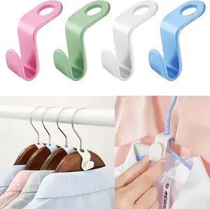 Space Saving Hanger Hooks, 50pcs, Polypropylene, 5KG Max Capacity, White Closet Hangers for Clothes (50PCS) Space Saving Hanger Hooks, 50pcs, Polypropylene, 5KG Max Capacity, White Closet Hangers for Clothes (50PCS)