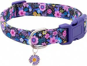 Faygarsle Cotton Dog Collar Cute Dog Collars for Small Medium Large Dogs Purple Floral Colored Options Soft and Fancy Pet Collars for Girls Flower Pattern for Girl Dog Collar M Faygarsle Cotton Dog Collar Cute Dog Collars for Small Medium Large Dogs Purple Floral Colored Options Soft and Fancy Pet Collars for Girls Flower Pattern for Girl Dog Collar M