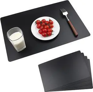 Black Placemats Set of 4 wipeable Washable Wipe Clean Rectangle Table Mats for Indoor Outdoor Rectangular Waterproof Dark Placemat Easy Clean Polypropylene Plastic Place mats (4, Black) Black Placemats Set of 4 wipeable Washable Wipe Clean Rectangle Table Mats for Indoor Outdoor Rectangular Waterproof Dark Placemat Easy Clean Polypropylene Plastic Place mats (4, Black)