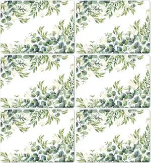 Eucalyptus Leaves Placemat Set of 6 Seasonal Summer Plastic Table Mats Spring Green Leaves Themed Place Mats Rustic Vintage Table Decoration for Indoor Outdoor Party Kitchen Dining Eucalyptus Leaves Placemat Set of 6 Seasonal Summer Plastic Table Mats Spring Green Leaves Themed Place Mats Rustic Vintage Table Decoration for Indoor Outdoor Party Kitchen Dining