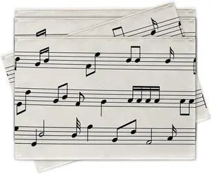 Vintage Music Sheets Placemats Set of 4, Retro Musical Notes Staff | Dining Place Mats Table Decor Music Lover Gift, Rustic Wedding Birthday Jazz Party Home Kitchen Decoration 12 x 18 Inches Vintage Music Sheets Placemats Set of 4, Retro Musical Notes Staff | Dining Place Mats Table Decor Music Lover Gift, Rustic Wedding Birthday Jazz Party Home Kitchen Decoration 12 x 18 Inches