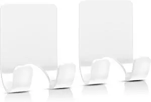 VIS'V Shower Wall Adhesive Razor Holder for His and Hers, White, 2 Pcs | Metal Material, Compact Design, Peel and Stick, Fit for Smooth Flat Surfaces VIS'V Shower Wall Adhesive Razor Holder for His and Hers, White, 2 Pcs | Metal Material, Compact Design, Peel and Stick, Fit for Smooth Flat Surfaces
