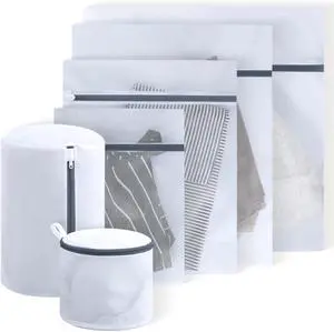 Mesh Laundry Bags for Delicates - 6 Pack Wash Bags for Bras, Lingerie, Socks & Baby Clothes - Fine Mesh Washing Machine Bags with Zipper, Reusable Garment Bags for Travel & College Dorm Essentials Mesh Laundry Bags for Delicates - 6 Pack Wash Bags for Bras, Lingerie, Socks & Baby Clothes - Fine Mesh Washing Machine Bags with Zipper, Reusable Garment Bags for Travel & College Dorm Essentials