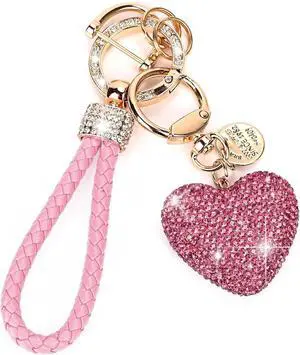 Car Keychain for Women with Rhinestone Heart Shape Bling Girl Cute Keychain for Christmas,Personalized Gift Car Keychain for Women with Rhinestone Heart Shape Bling Girl Cute Keychain for Christmas,Personalized Gift