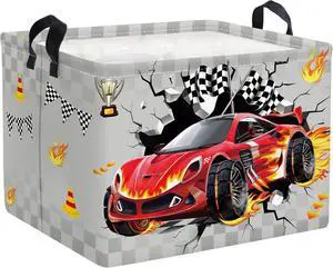 Clastyle 3D Racing Car Kid Storage Basket Foldable Boy Laundry Hamper, 36L | Rectangle Large Dirty Clothes Book Gift Toy Organizer Nursery Bin, Playroom Bedroom Bathroom, Truck Monster Grey Basket Clastyle 3D Racing Car Kid Storage Basket Foldable Boy Laundry Hamper, 36L | Rectangle Large Dirty Clothes Book Gift Toy Organizer Nursery Bin, Playroom Bedroom Bathroom, Truck Monster Grey Basket