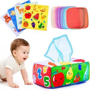 Yeeeasy Baby Tissue Box Toy, Montessori Sensory Toy for Boys&Girls | Soft crinkle tissues and colorful scarves support pulling play, fine motor skills, sensory exploration, and early learning. Yeeeasy Baby Tissue Box Toy, Montessori Sensory Toy for Boys&Girls | Soft crinkle tissues and colorful scarves support pulling play, fine motor skills, sensory exploration, and early learning.