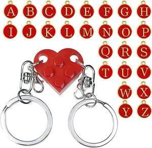 Personalized Brick Matching Couple Heart Keychain, Heart Keychain Gifts for Him Her Boyfriend Girlfriend Mom Couple Lovers Personalized Brick Matching Couple Heart Keychain, Heart Keychain Gifts for Him Her Boyfriend Girlfriend Mom Couple Lovers