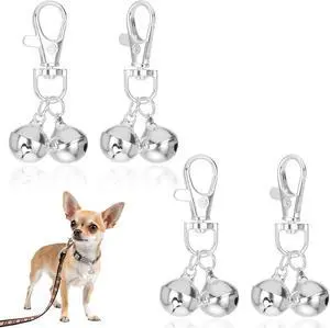 JJUNW 4 Pcs Mini Dog Collar Bells, Cat Bell, Silver Pet Pendant Accessories for Training, Loud Charms for Dogs and Cats JJUNW 4 Pcs Mini Dog Collar Bells, Cat Bell, Silver Pet Pendant Accessories for Training, Loud Charms for Dogs and Cats