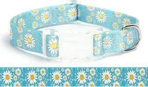 Girl Dog Collars with Daisy Patterns, Cute Nylon Dog Collar for Puppy, Adjustable Soft Durable Pet Collars for Cat XS Small Medium Large Dogs (Light Blue, Large) Girl Dog Collars with Daisy Patterns, Cute Nylon Dog Collar for Puppy, Adjustable Soft Durable Pet Collars for Cat XS Small Medium Large Dogs (Light Blue, Large)