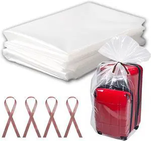 4 Pcs Large Clear Plastic Bags, 40" x 60" Dustproof Large Storage Bags, Moistureproof Giant Extra Luggage Storage Bags for Luggage, Suitcase,Furniture(Include 4 Ribbons) 4 Pcs Large Clear Plastic Bags, 40" x 60" Dustproof Large Storage Bags, Moistureproof Giant Extra Luggage Storage Bags for Luggage, Suitcase,Furniture(Include 4 Ribbons)