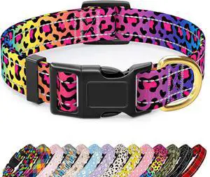 Reflective Dog Collar, Adjustable Puppy Collar, Neon Leopard, XS | Neck Fit 8-12", Stylish Print Design, Heavy Duty Breathable Nylon, Soft Comfort Fit, Night Walking Safety, Outdoor Activities Reflective Dog Collar, Adjustable Puppy Collar, Neon Leopard, XS | Neck Fit 8-12", Stylish Print Design, Heavy Duty Breathable Nylon, Soft Comfort Fit, Night Walking Safety, Outdoor Activities