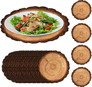 Wooden Slice Paper Place Mats Set of 24,13.5" Round Rustic Brown Place Mat for Farmhouse Tan Table Setting Summer Spring Fall Winter Wedding Birthday Dinner Party Decor Wooden Slice Paper Place Mats Set of 24,13.5" Round Rustic Brown Place Mat for Farmhouse Tan Table Setting Summer Spring Fall Winter Wedding Birthday Dinner Party Decor