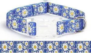 Serijoars Girl Dog Collars with Daisy Patterns, Cute Dog Collar for Female Dogs, Adjustable Soft Durable Pet Collars for XS Small Medium Large Dogs (Dark Blue, Medium) Serijoars Girl Dog Collars with Daisy Patterns, Cute Dog Collar for Female Dogs, Adjustable Soft Durable Pet Collars for XS Small Medium Large Dogs (Dark Blue, Medium)