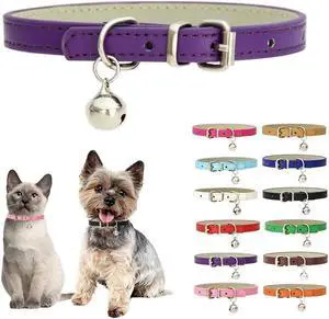 Purple XXS Dog Collar with Bell,Soft Pu Leather Female Puppy Collar with Bells Basic Girls Cat Collar with Bells for XXS XSmall Small Medium Pet Cats Kitten Tiny Animal Yorkie Chihuahua,XXSmall Purple XXS Dog Collar with Bell,Soft Pu Leather Female Puppy Collar with Bells Basic Girls Cat Collar with Bells for XXS XSmall Small Medium Pet Cats Kitten Tiny Animal Yorkie Chihuahua,XXSmall