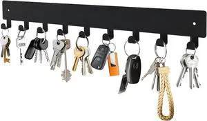 Key Holder Wall Mounted with 9 Hooks, Metal Key Organizer Rack, Black Key Hanger for Entryway, Kitchen, Living Room, Office, Doorway Decor (14 Inches) Key Holder Wall Mounted with 9 Hooks, Metal Key Organizer Rack, Black Key Hanger for Entryway, Kitchen, Living Room, Office, Doorway Decor (14 Inches)