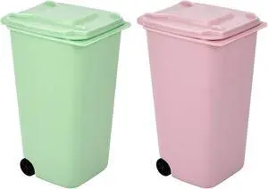 Mini Trash Can with Lid Swing Top Small Trash Can Pen Holder for Car Bedroom Office Desktop 22 Fl Oz (2 Pcs Pink and Green) Mini Trash Can with Lid Swing Top Small Trash Can Pen Holder for Car Bedroom Office Desktop 22 Fl Oz (2 Pcs Pink and Green)