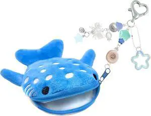 Whale Shark Coin Purse Keychain,Cute Blue Plush Change Pouches Bag Charm | Kawaii Handmade Wallet with Zipper,Heart Star Butterfly Key Chain for Women Backpack Whale Shark Coin Purse Keychain,Cute Blue Plush Change Pouches Bag Charm | Kawaii Handmade Wallet with Zipper,Heart Star Butterfly Key Chain for Women Backpack