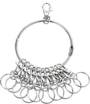 Large Key Ring Hoop,Key Ring Holder,Keys Organizer Portable Keys Management Holders with 10 Swivel Clasps Big Rings Keychain Holders Rings for Office Warehouse School Home(Silver) Large Key Ring Hoop,Key Ring Holder,Keys Organizer Portable Keys Management Holders with 10 Swivel Clasps Big Rings Keychain Holders Rings for Office Warehouse School Home(Silver)