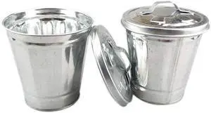 2pcs Mini Trash can & Iron Garbage can Pencil Cup Holder 2pcs Mini Trash can & Iron Garbage can Pencil Cup Holder
