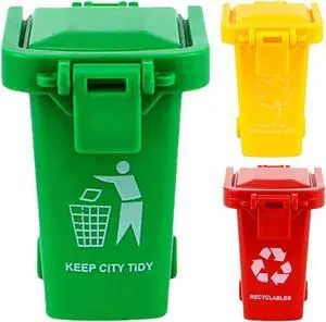 Jowxsx 3Pcs Tiny Recycle Bin for Desk, Garbage Trash Pen Holder, Recycle Bin Pencil Holder, Miniature Garbage Truck's Trash Cans, Unique Small Trash Can Truck Toy with Lid Wheels Jowxsx 3Pcs Tiny Recycle Bin for Desk, Garbage Trash Pen Holder, Recycle Bin Pencil Holder, Miniature Garbage Truck's Trash Cans, Unique Small Trash Can Truck Toy with Lid Wheels
