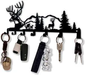 Key Holder for Wall Decorative, Metal Key Holder, Key Organizer for Wall Mount, Hanging Key Rack with 7 Hooks, Key Hooks for Hallway Entryway Office Kitchen Farmhouse (Deer) Key Holder for Wall Decorative, Metal Key Holder, Key Organizer for Wall Mount, Hanging Key Rack with 7 Hooks, Key Hooks for Hallway Entryway Office Kitchen Farmhouse (Deer)